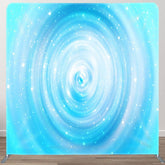 Aperturee - Aperturee Glitter Sky Blue Swirl Pattern Birthday Backdrop Cover
